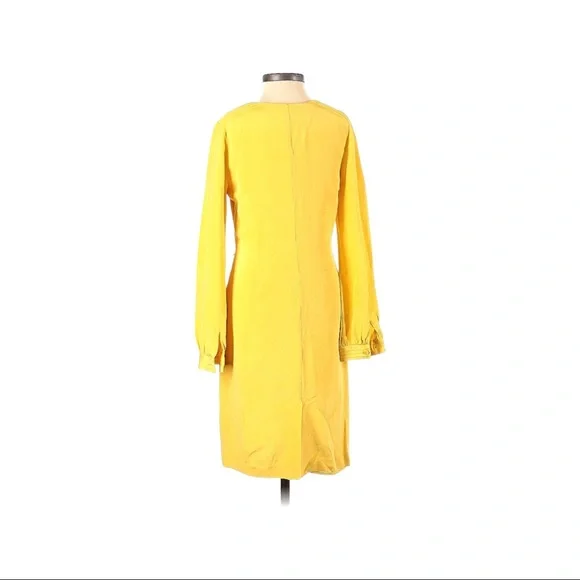 CLASSIQUES ENTIER size 0 yellow 100% silk dress in very good condition - Picture 2 of 9